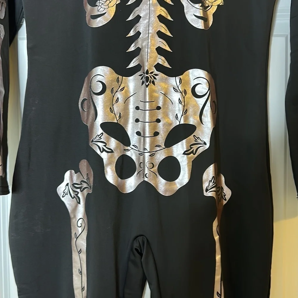 Spirit Adult Skeleton Catsuit Costume SzL - Picture 5 of 7